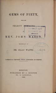 Tapa de Gems of piety, from the Select remains of the Rev. John Mason, M.A.