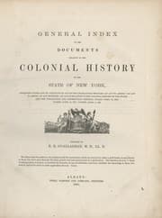 Tapa de General index to the Documents relative to the colonial history of the State of New York