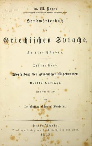Tapa de Handwörterbuch der griechischen Sprache
