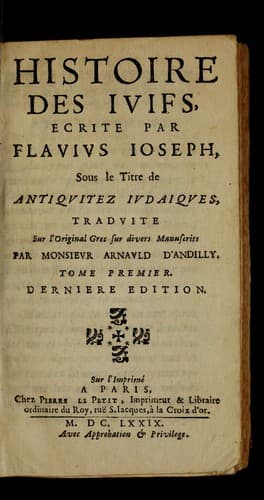 Tapa de Histoire des Iuifs