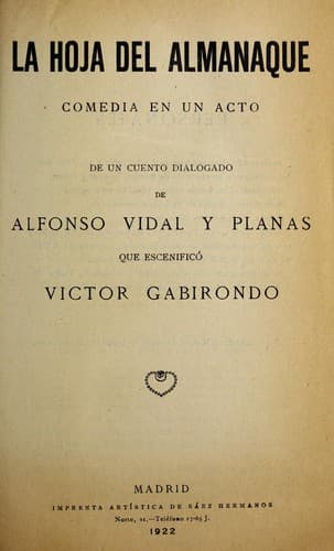 Tapa de La hoja del almanaque