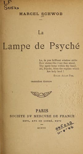 Tapa de La lampe de Psyché