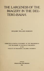 Tapa de The largeness of the imagery in the Deutero-Isaiah