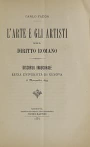 Tapa de L'Arte e gli artisti nel diritto Romano