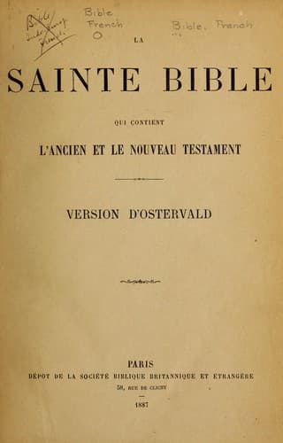 Tapa de La sainte Bible