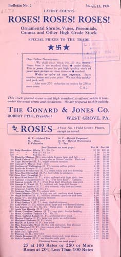 Tapa de Latest counts roses! roses! roses! ornamental shrubs, vines, perennials, cannas and other high grade stock
