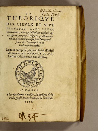 Tapa de La theorique des cieulx et sept planetes