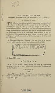 Tapa de Latin inscriptions in the Harvard collection of classical antiquities