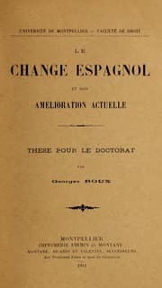 Tapa de Le change espagnol et son amélioration actuelle