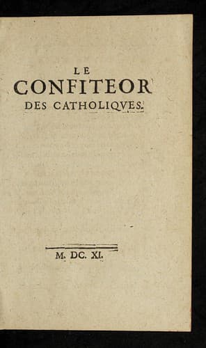 Tapa de Le confiteor des catholiqves