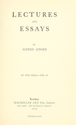 Tapa de Lectures and essays.