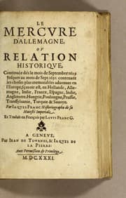 Tapa de Le Mercure d'Allemagne, ou Relation historique, continuée dès le mois de septembre 1629 jusques au mois de sept. 1630