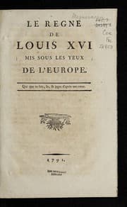 Tapa de Le regne de Louis XVI mis sous les yeux de l'Europe