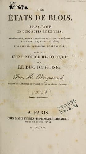 Tapa de Les États de Blois