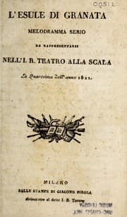 Tapa de L'esule di Granata