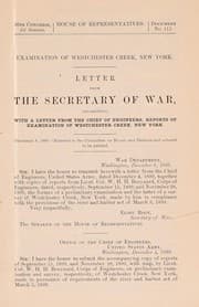 Tapa de Letter from the Secretary of War transmitting, with a letter from the Chief of Engineers, reports of examination of Westchester Creek, New York