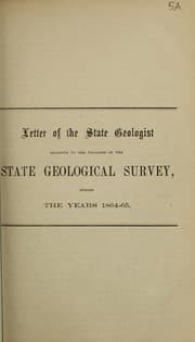 Tapa de Letter of the state geologist relative to the progress of the State Geologist Survey, during the years 1864-1865