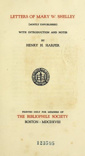 Tapa de Letters of Mary W. Shelley