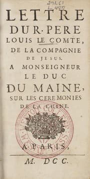 Tapa de Lettre du R. Père Louis Le Comte