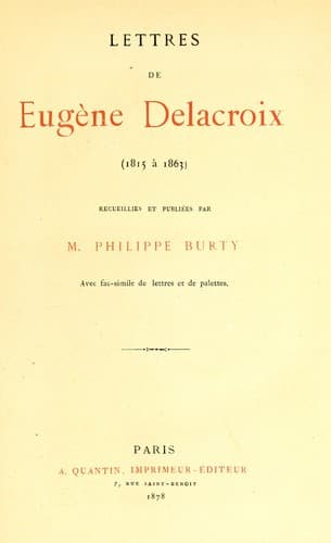 Tapa de Lettres de Eugène Delacroix