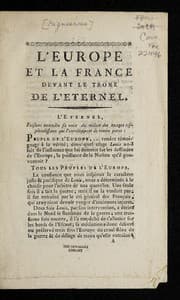 Tapa de L'Europe et la France devant le trone de l'Eternel