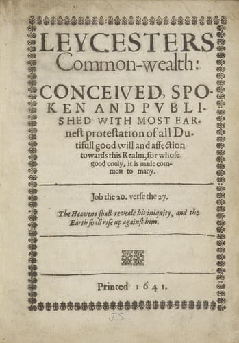 Tapa de Leycesters common-wealth