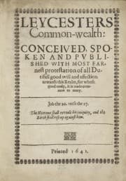 Tapa de Leycesters common-wealth