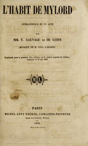 Tapa de L'habit de Mylord