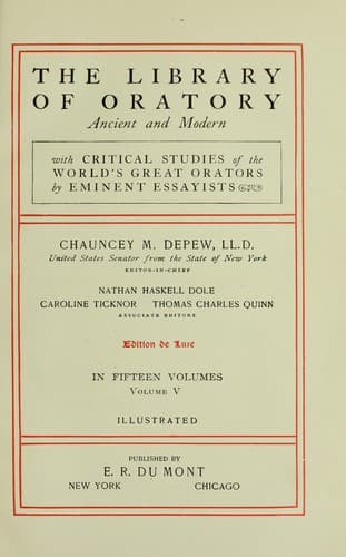 Tapa de The library of oratory