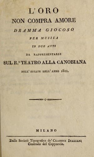 Tapa de L'oro non compra amore