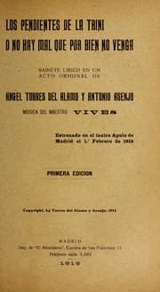 Tapa de Los pendientes de la Trini, o, No hay mal que por bien no venga