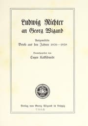 Tapa de Ludwig Richter an Georg Wigand