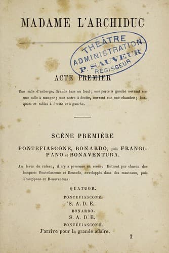 Tapa de Madame l'archiduc
