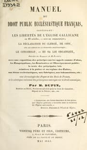 Tapa de Manuel du droit public ecclésiastique français