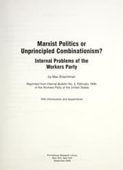 Tapa de Marxist politics or unprincipled combinationism?