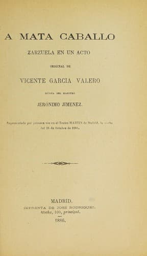 Tapa de A mata caballo