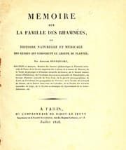Tapa de Mémoire sur la famille des Rhamnées, ou, Histoire naturelle et médicale des genres qui composent ce groupe de plantes