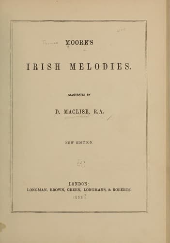 Tapa de Moore's Irish melodies