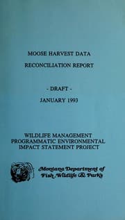 Tapa de Moose harvest data reconciliation report