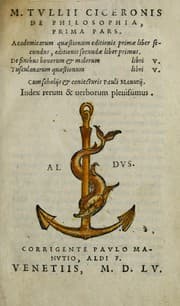 Tapa de M. Tullii Ciceronis De philosophia