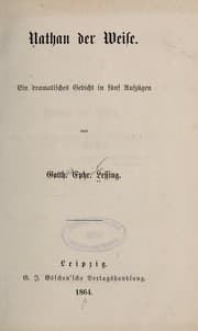 Tapa de Nathan der Weise, Ein dramatisches gedicht in fünf aufzügen