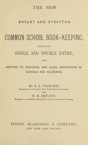 Tapa de The new Bryant and Stratton common school book-keeping