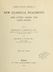 Tapa de New classical fragments and other Greek and Latin papyri