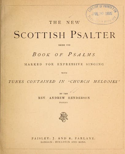 Tapa de The New Scottish Psalter