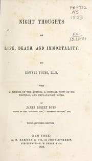 Tapa de Night thoughts on life, death, and immortality