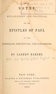 Tapa de Notes, explanatory and practical, on the Epistles of Paul to the Ephesians, Philippians, and Colossians