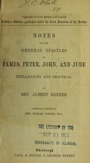 Tapa de Notes, explanatory and practical, on the General Epistles of James, Peter, John, & Jude