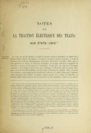 Tapa de Notes sur la traction électrique des trains aux Etats-Unis