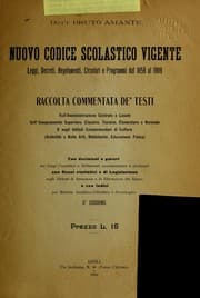 Tapa de Nuovo codice scolastico vigente, leggi, decreti, regolamenti, circolari e programmi dal 1859 al 1909