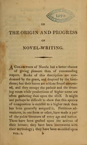 Tapa de On the origin and progress of novel-writing